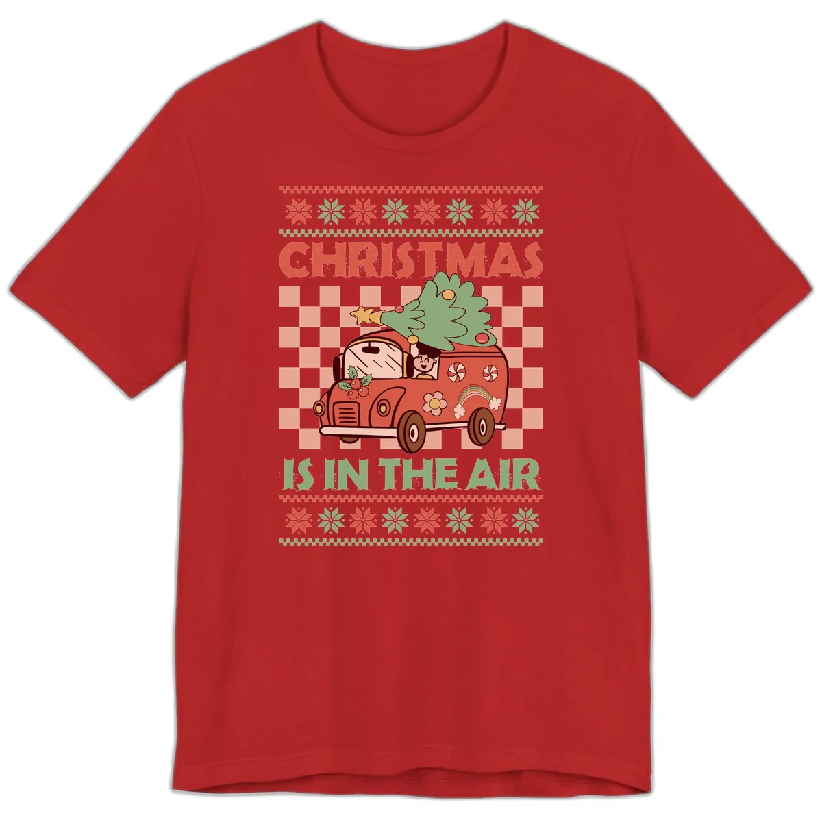 Christmas Is In The Air Van Premium T-Shirt in Red