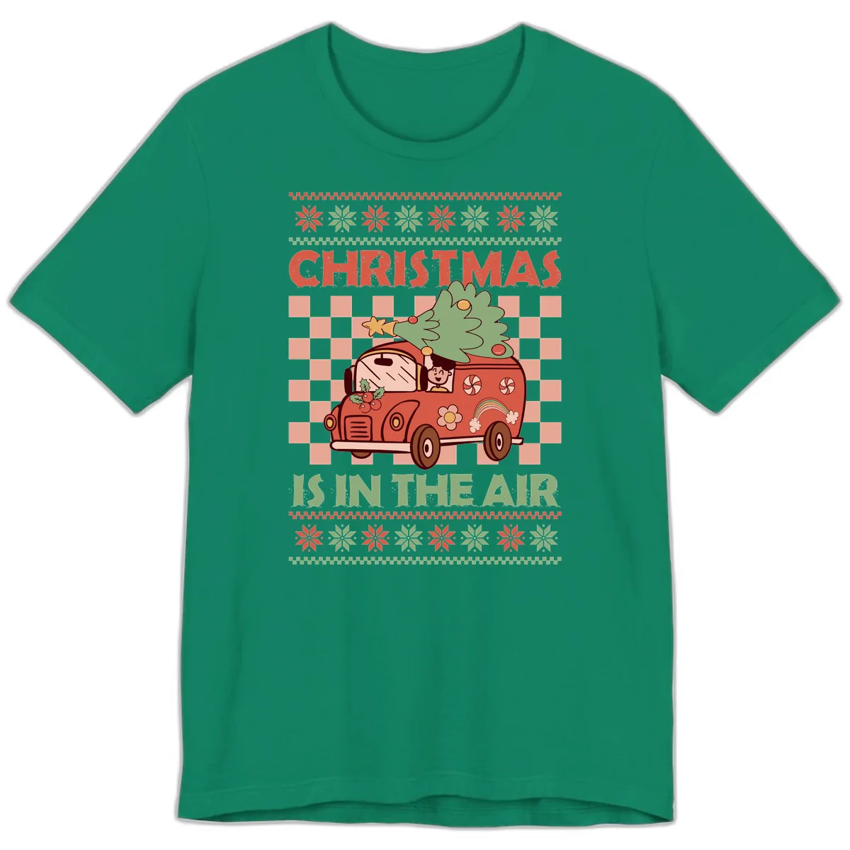 Christmas Is In The Air Van Premium T-Shirt in Kelly