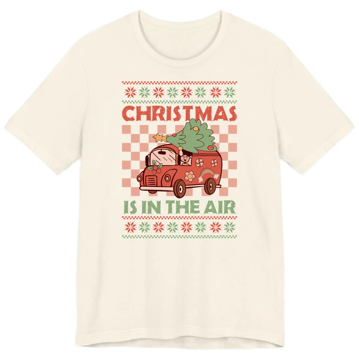 Christmas Is In The Air Van Premium T-Shirt in Natural