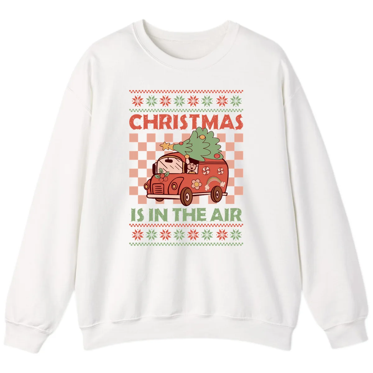 Christmas Is In The Air Van Sweatshirt in White