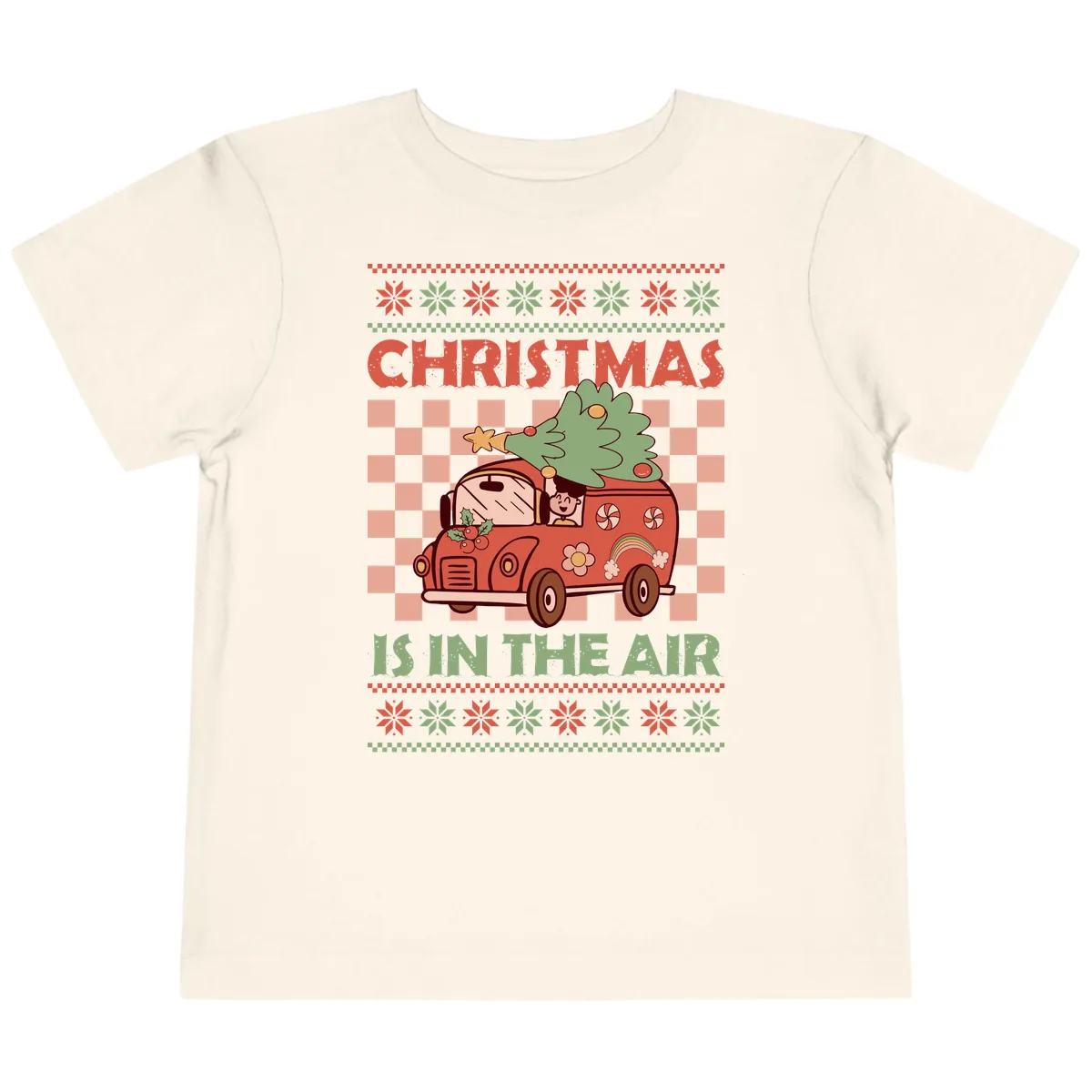Christmas Is In The Air Van Toddler T-Shirt in Natural