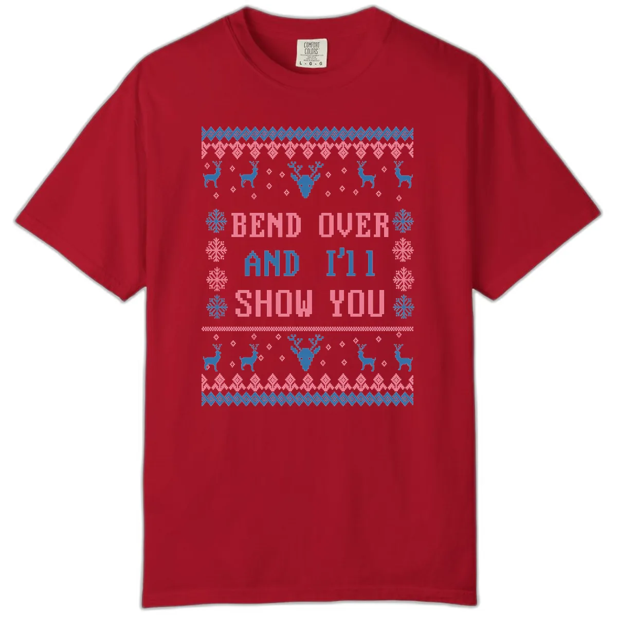 Bend Over And I'll Show You Ugly Christmas Comfort Color in Red