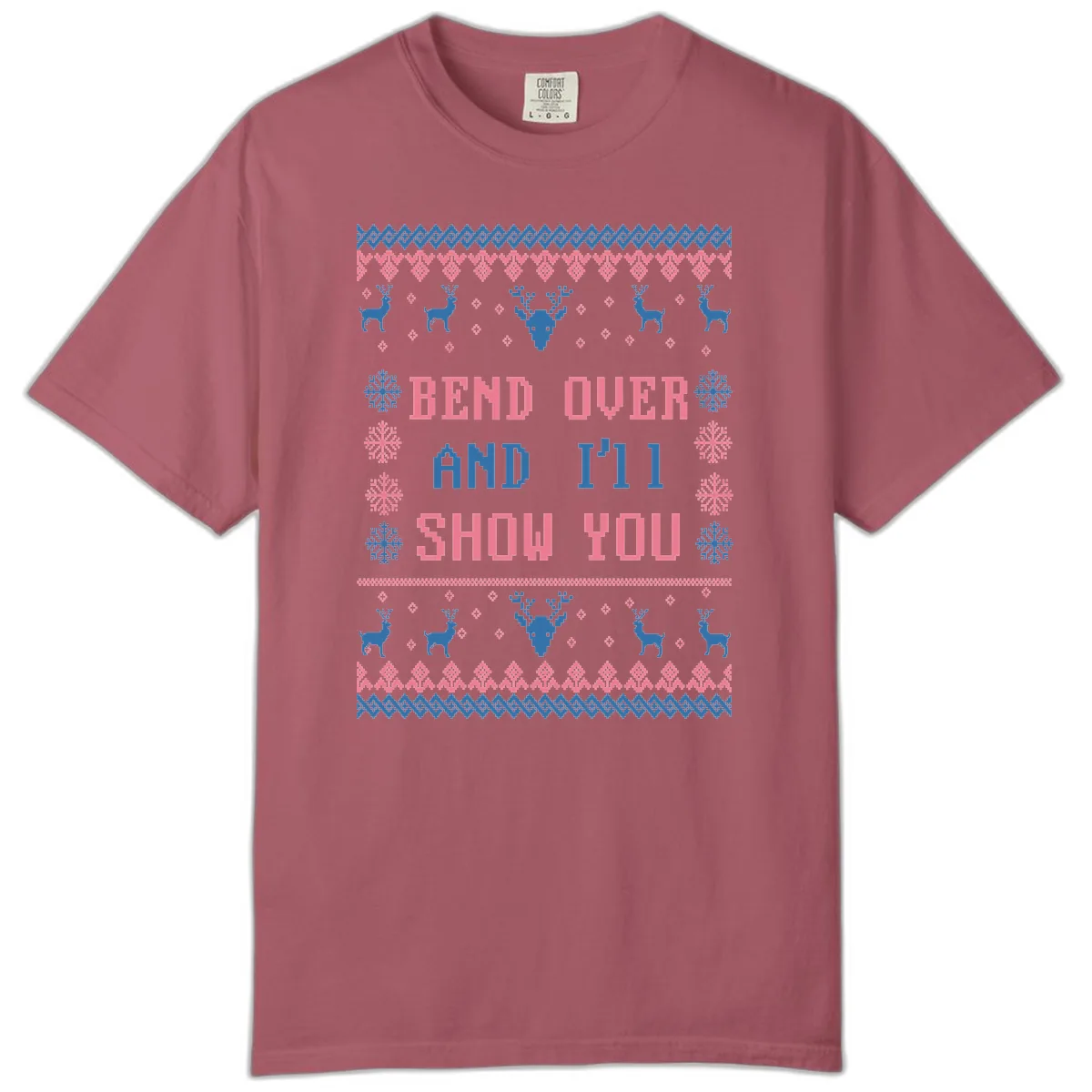 Bend Over And I'll Show You Ugly Christmas Comfort Color in Crimson