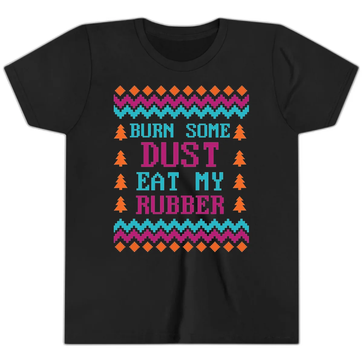 Burn Some Dust Eat My Rubber Youth T-Shirt in Black