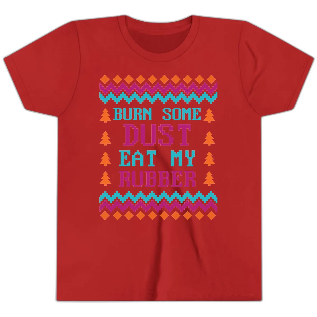 Burn Some Dust Eat My Rubber Youth T-Shirt in Red