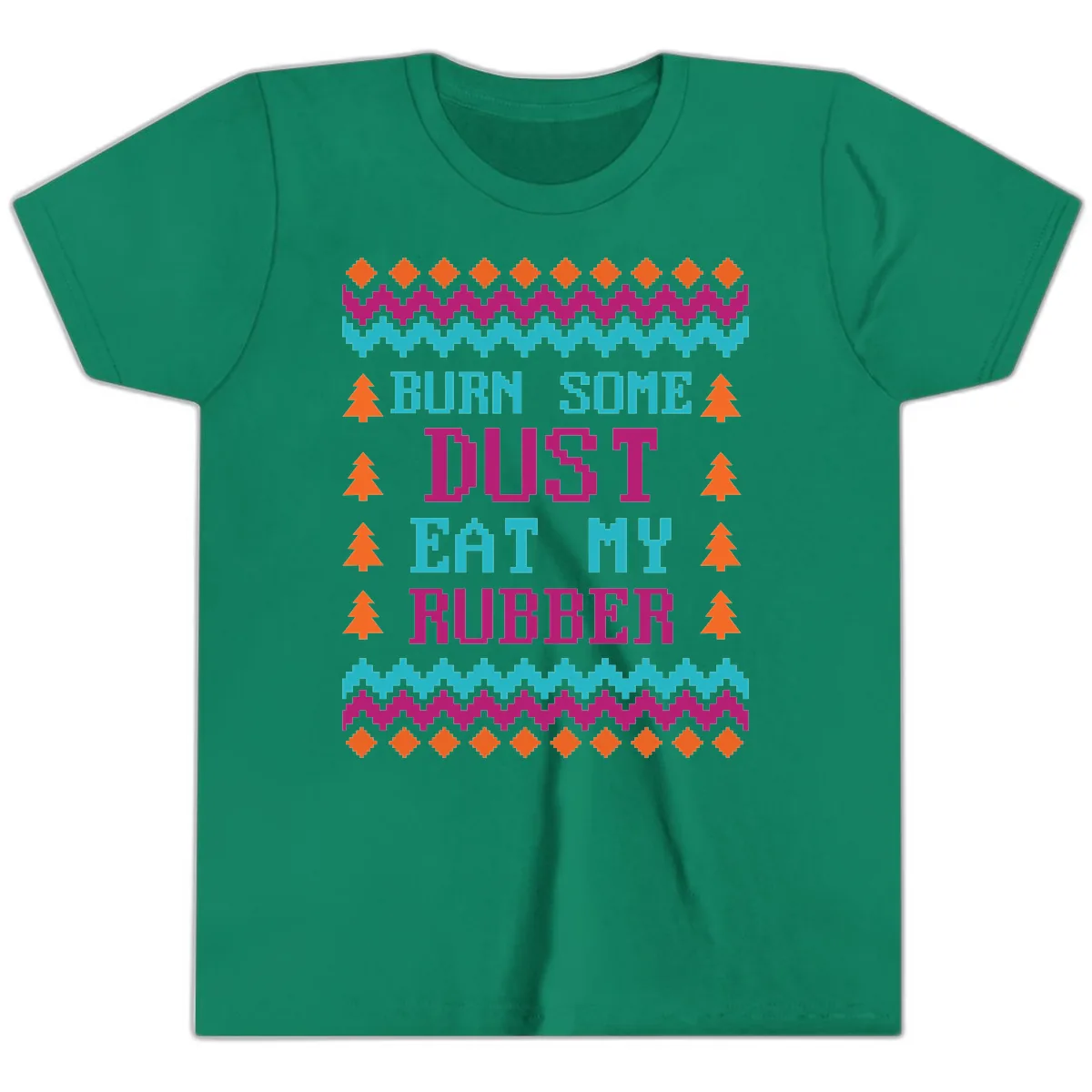 Burn Some Dust Eat My Rubber Youth T-Shirt in Kelly