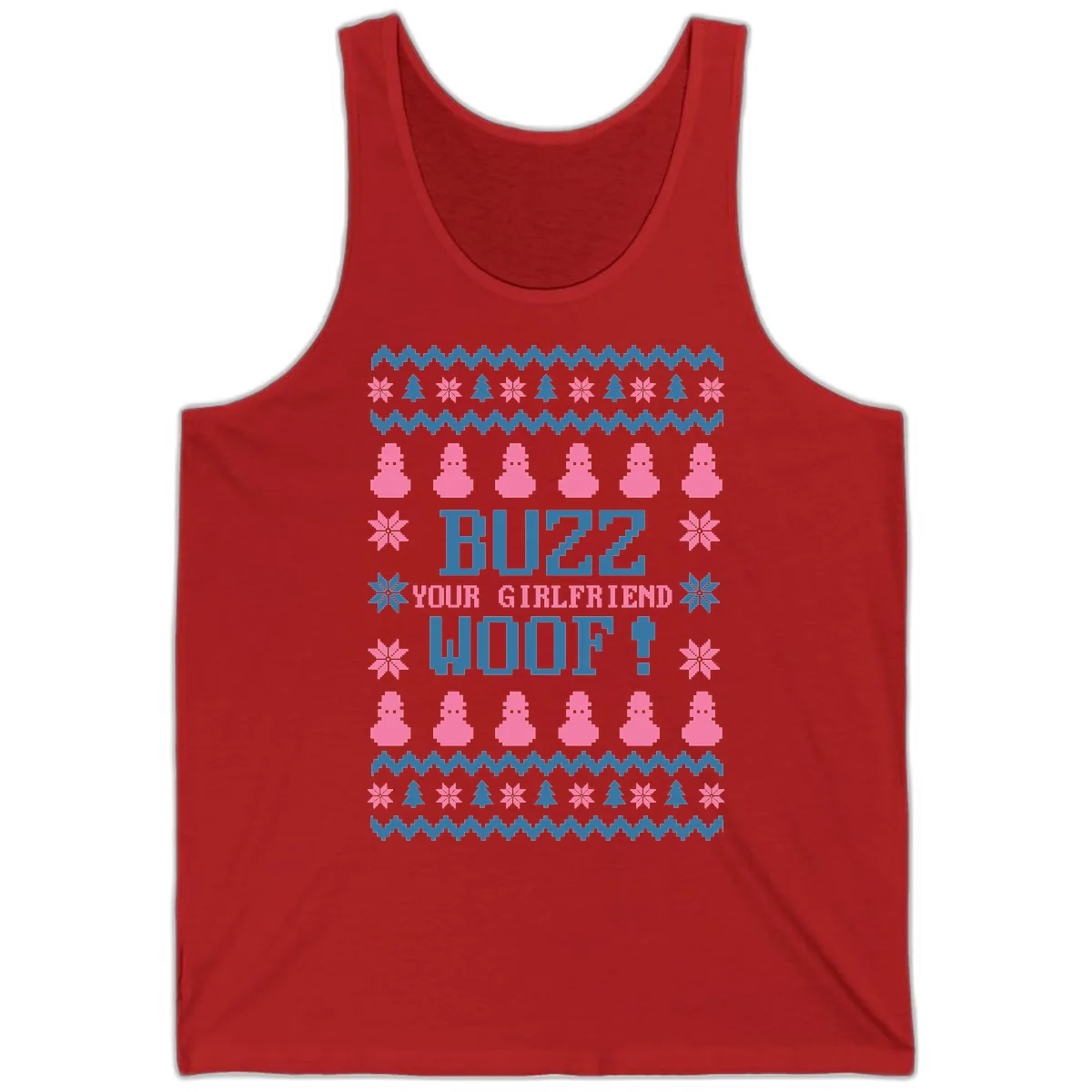 Buzz Your Girlfriend Woof Christmas Tank in Red