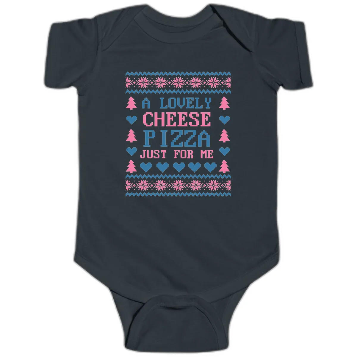 A Lovely Cheese Pizza Just For Me Design Baby Onesie in Black