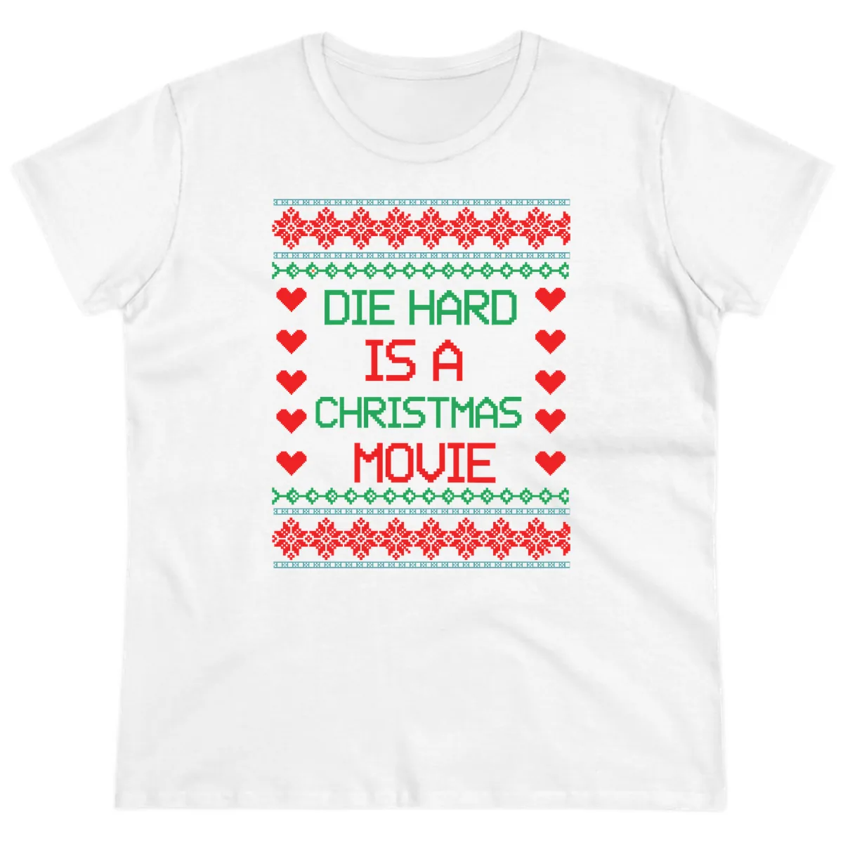 Die Hard Is A Christmas Movie Design Ladies Tee in White
