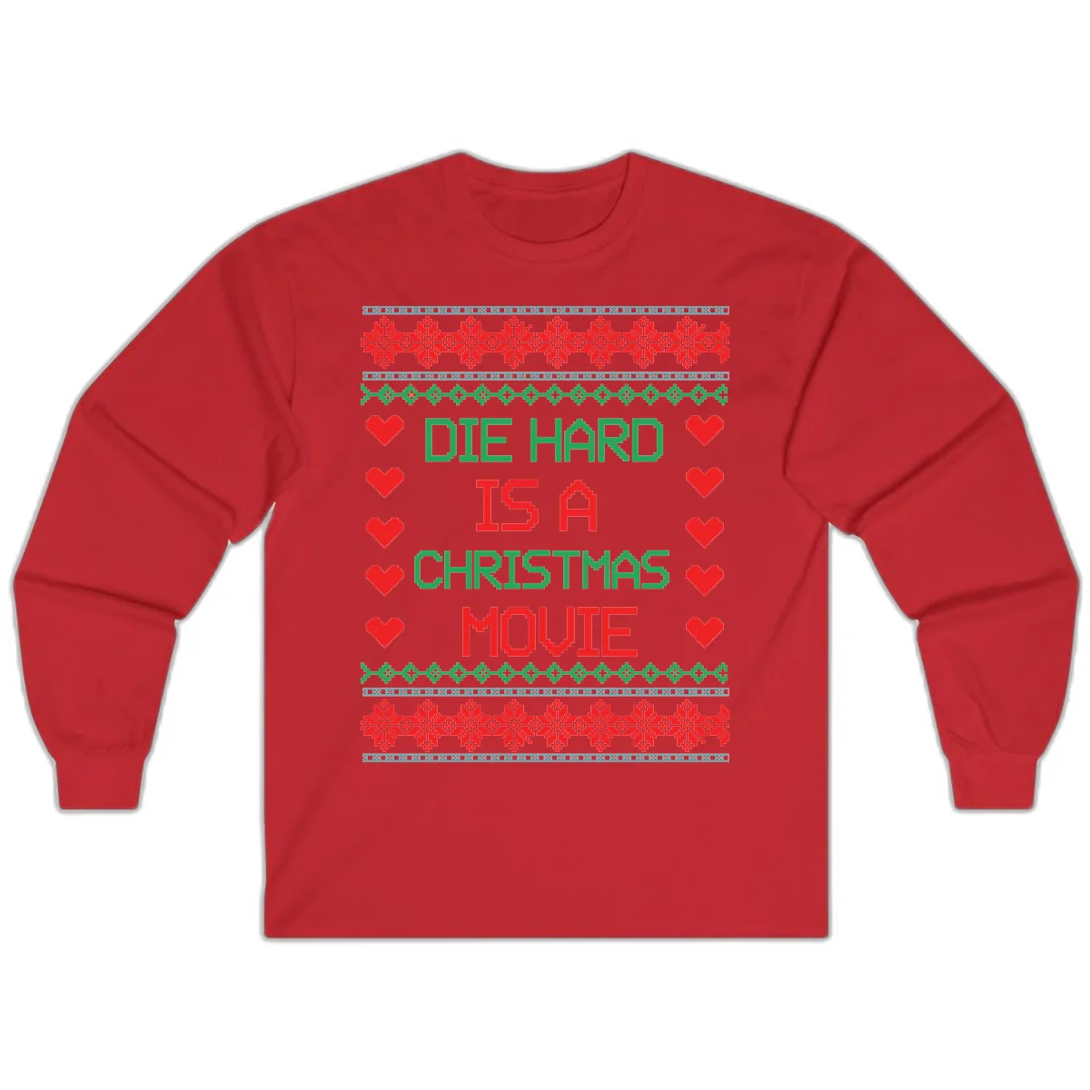 Die Hard Is A Christmas Movie Design Long Sleeve in Red
