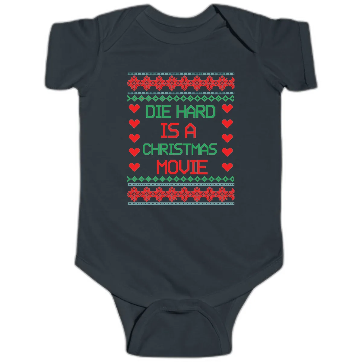 Die Hard Is A Christmas Movie Design Baby Onesie in Black