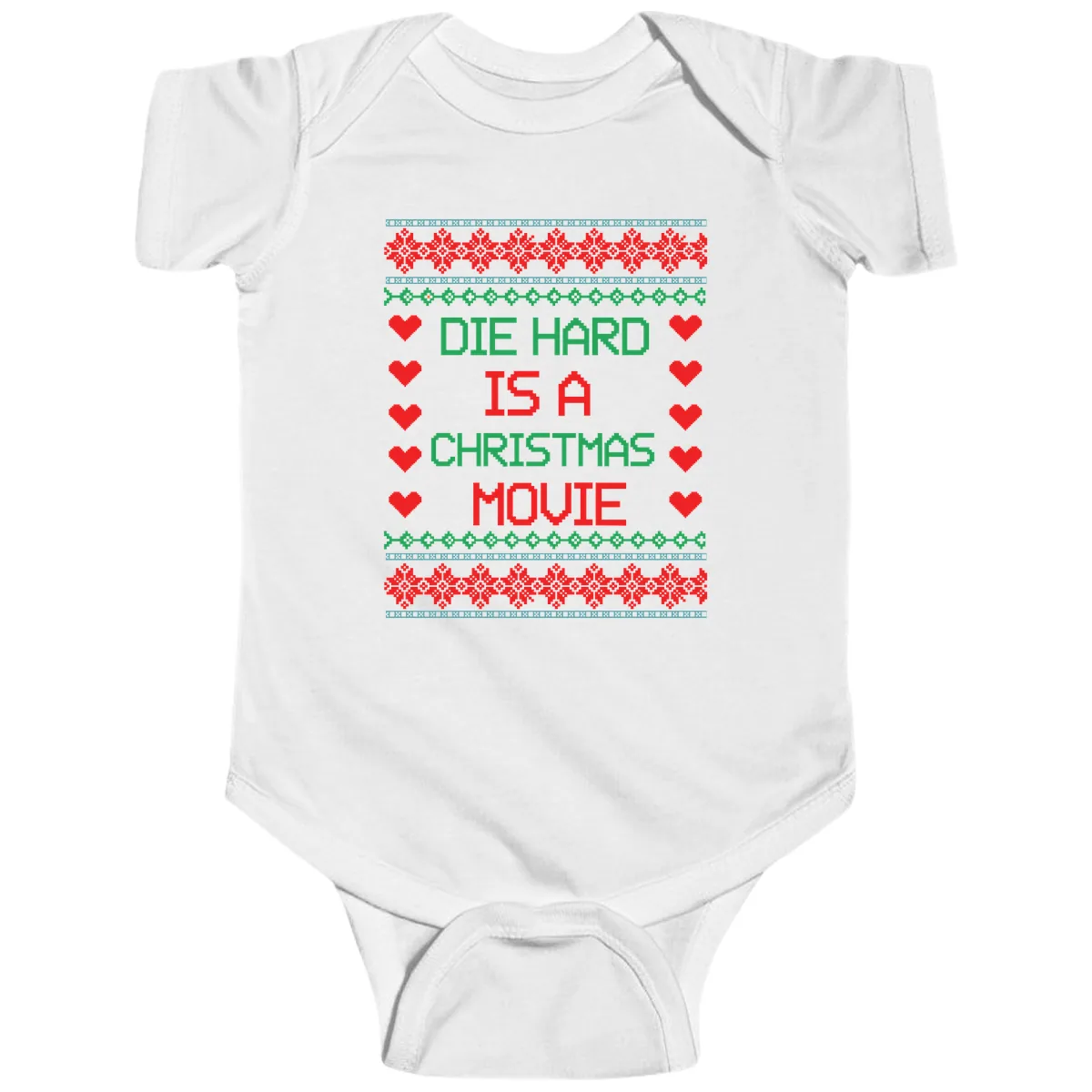 Die Hard Is A Christmas Movie Design Baby Onesie in White
