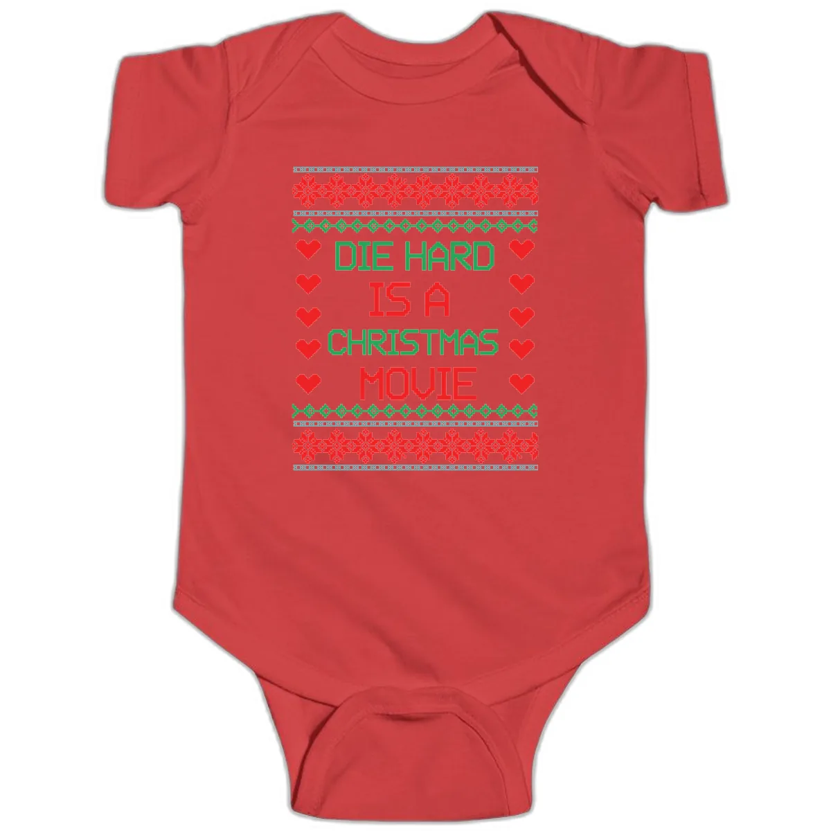 Die Hard Is A Christmas Movie Design Baby Onesie in Red