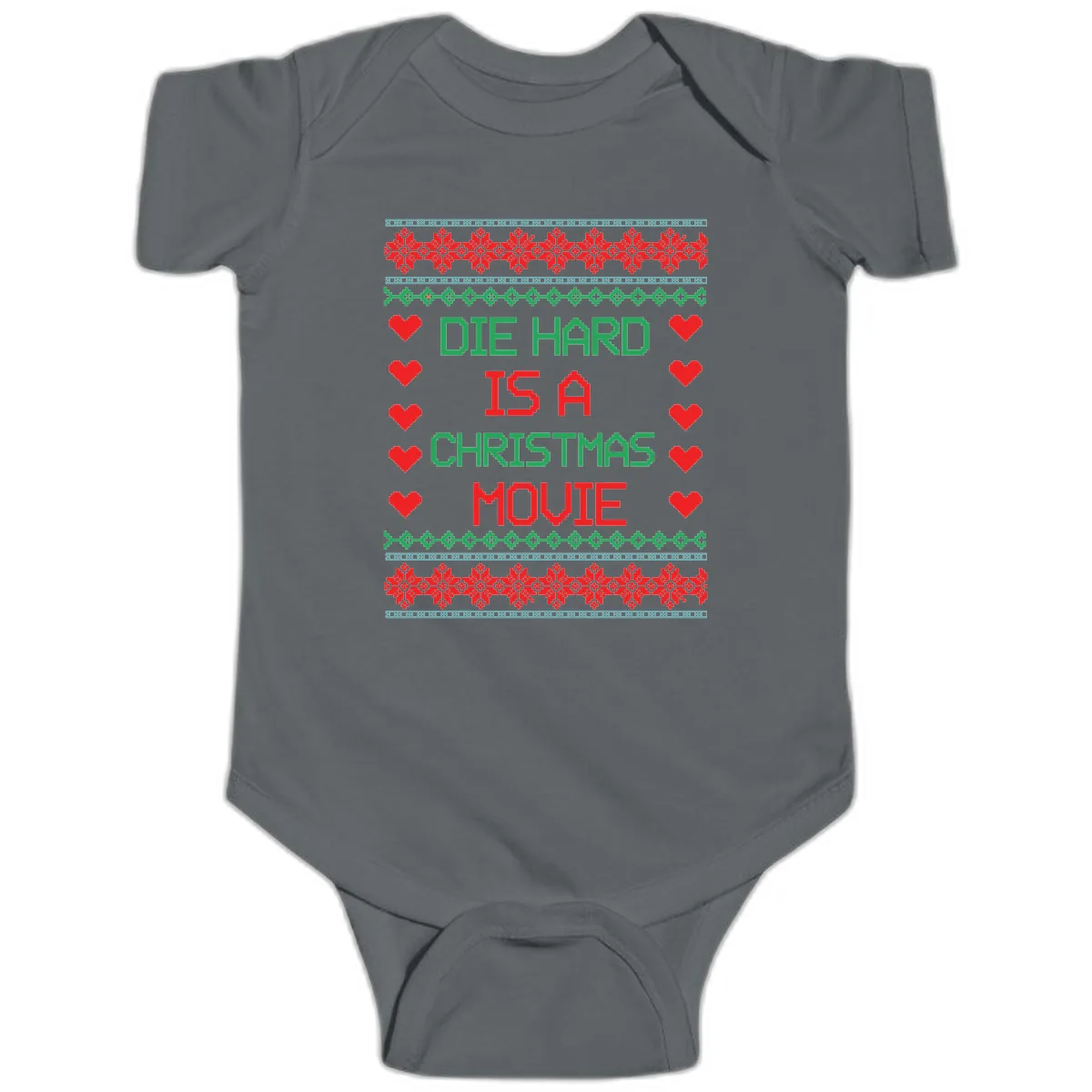 Die Hard Is A Christmas Movie Design Baby Onesie in Charcoal