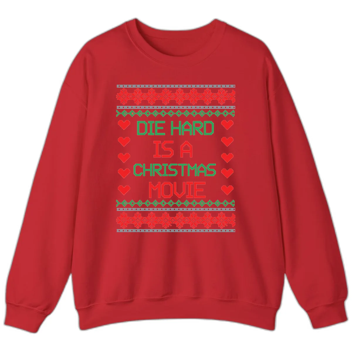 Die Hard Is A Christmas Movie Design Sweatshirt in Red