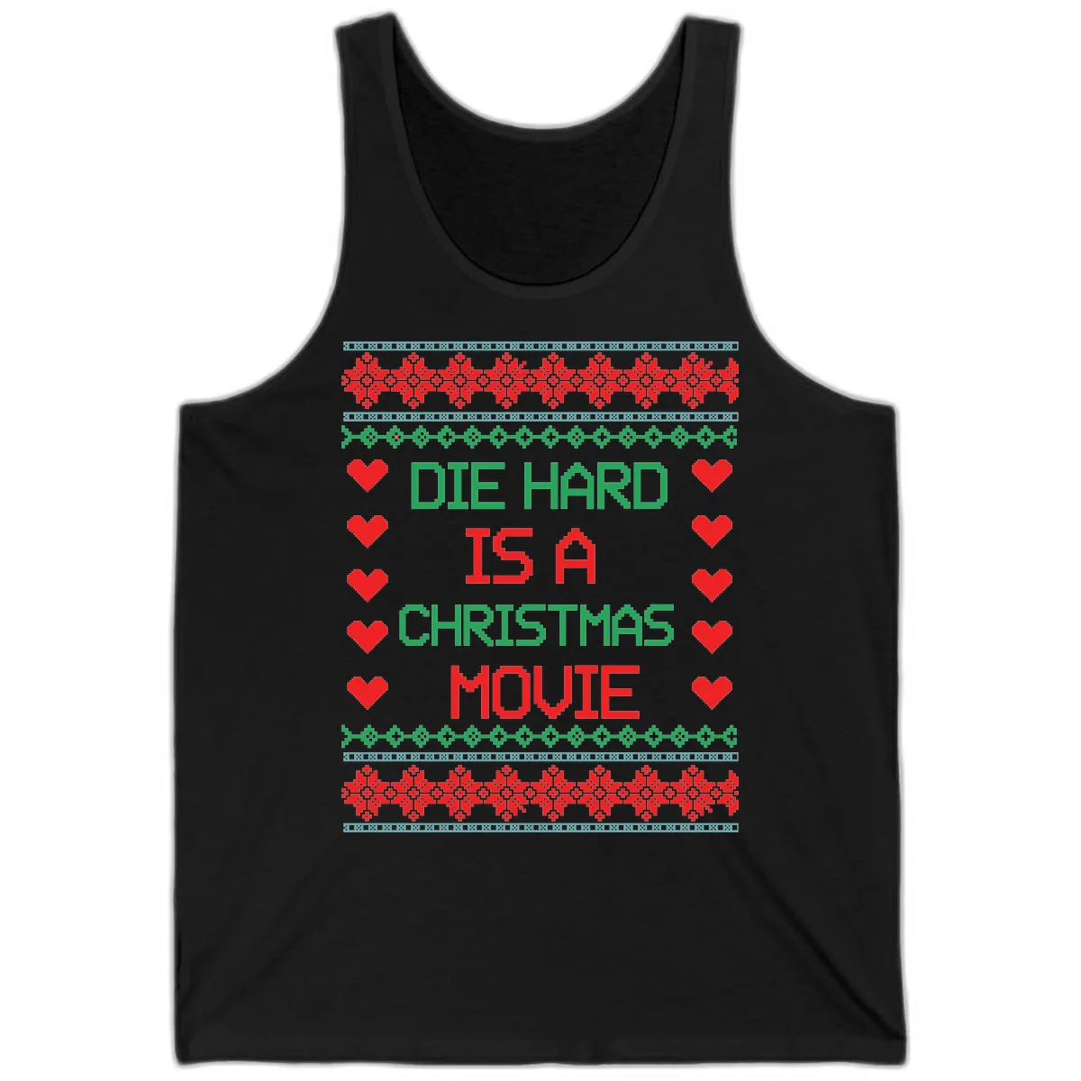 Die Hard Is A Christmas Movie Design Tank in Black