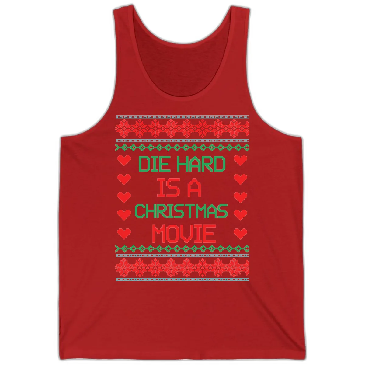 Die Hard Is A Christmas Movie Design Tank in Red