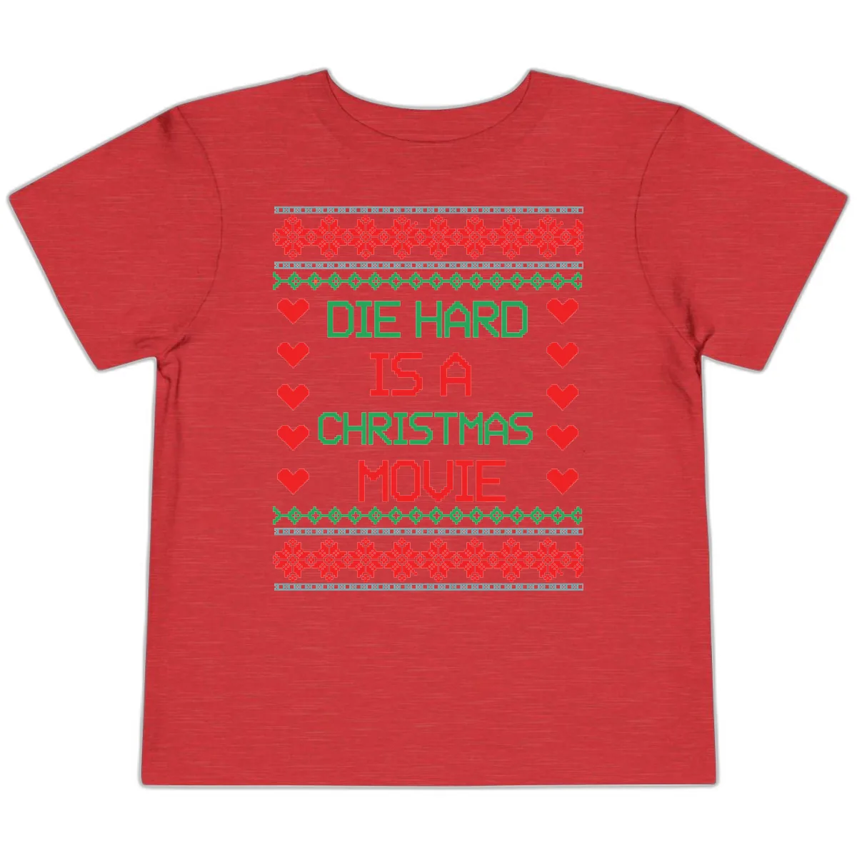 Die Hard Is A Christmas Movie Design Toddler T-Shirt in Heather Red