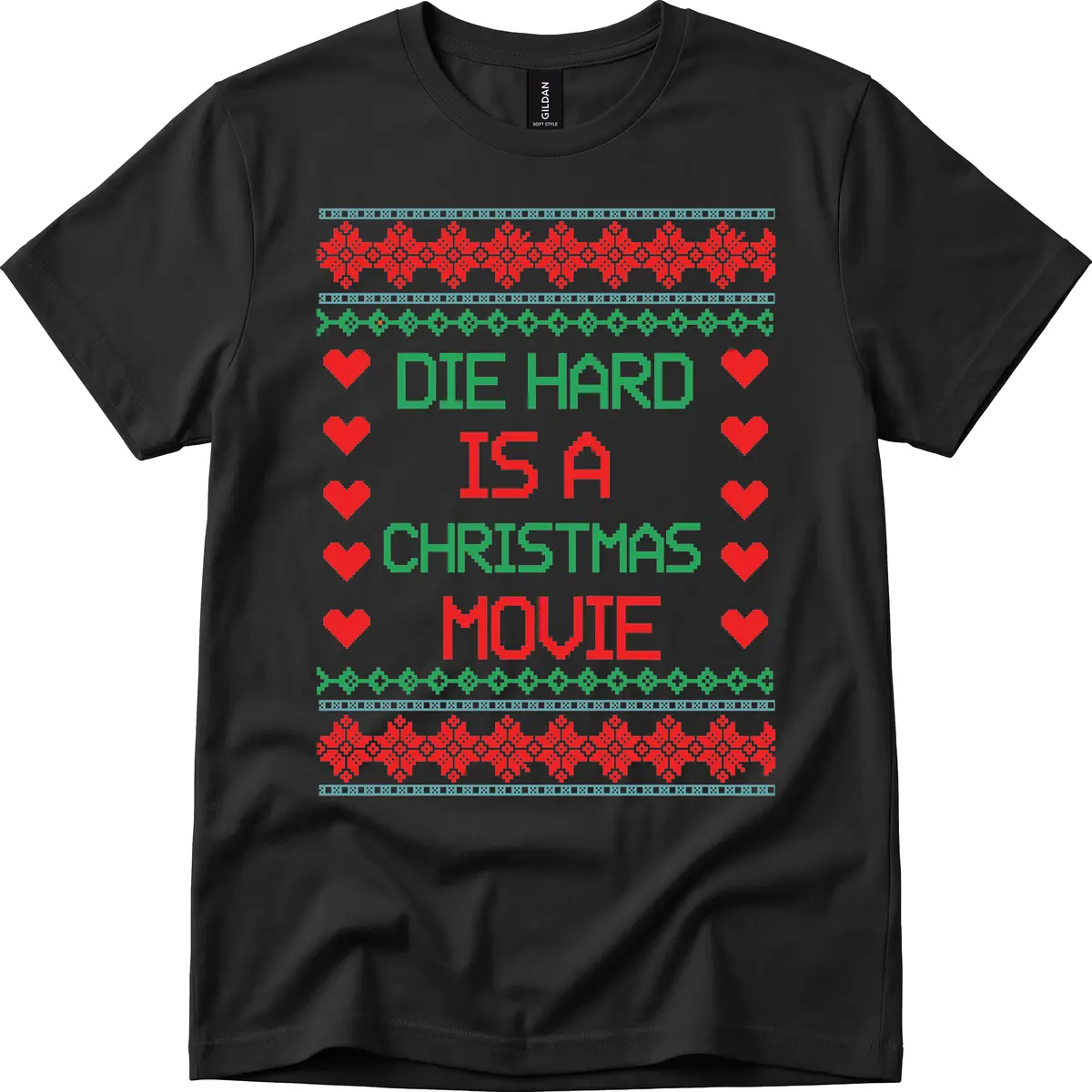Die Hard Is A Christmas Movie Design T-Shirt in Black