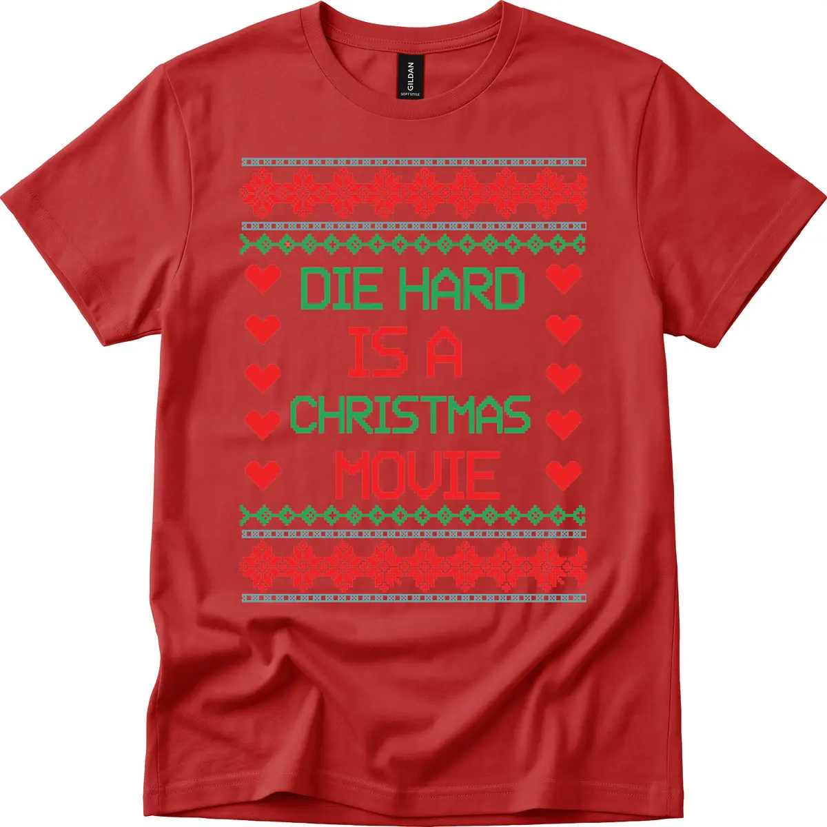 Die Hard Is A Christmas Movie Design T-Shirt in Red
