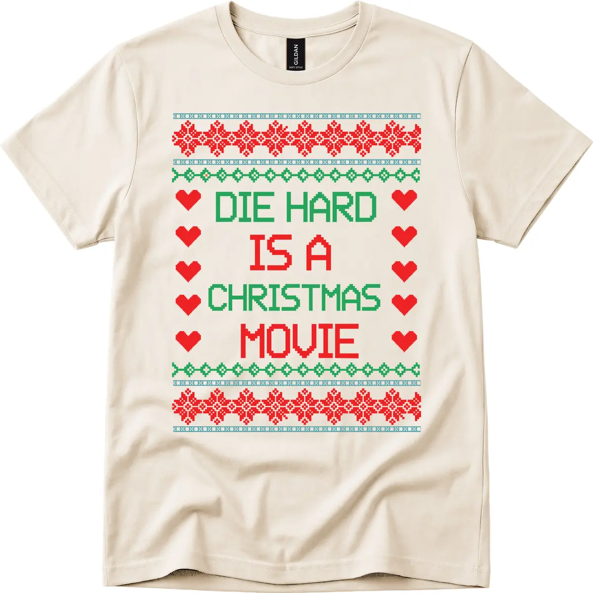 Die Hard Is A Christmas Movie Design T-Shirt in Natural