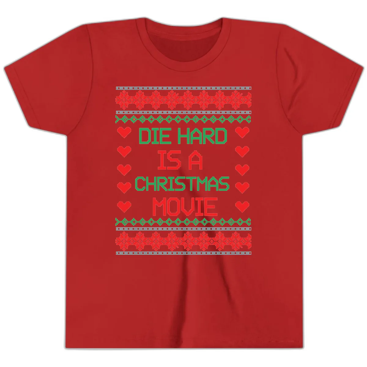 Die Hard Is A Christmas Movie Design Youth T-Shirt in Red