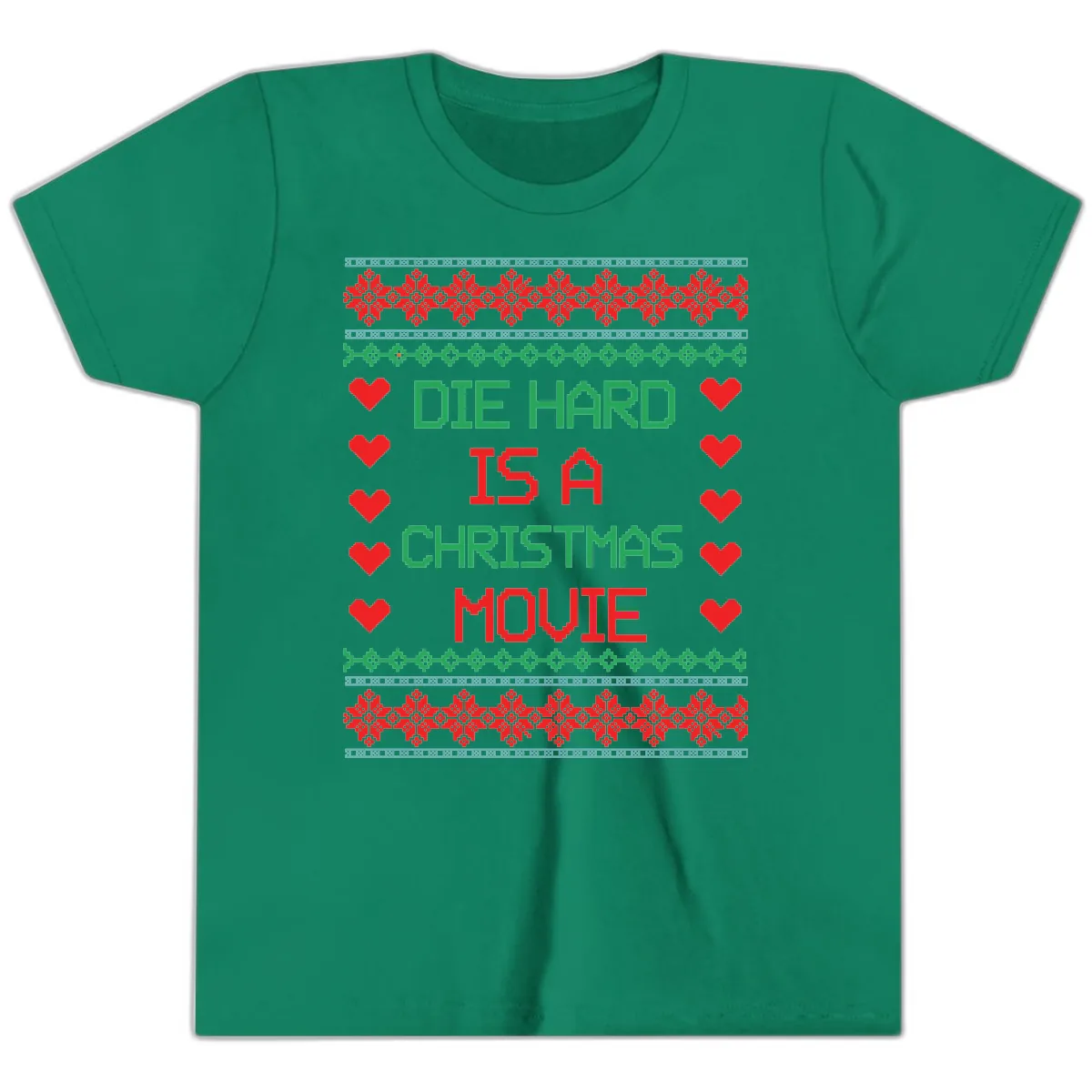 Die Hard Is A Christmas Movie Design Youth T-Shirt in Kelly