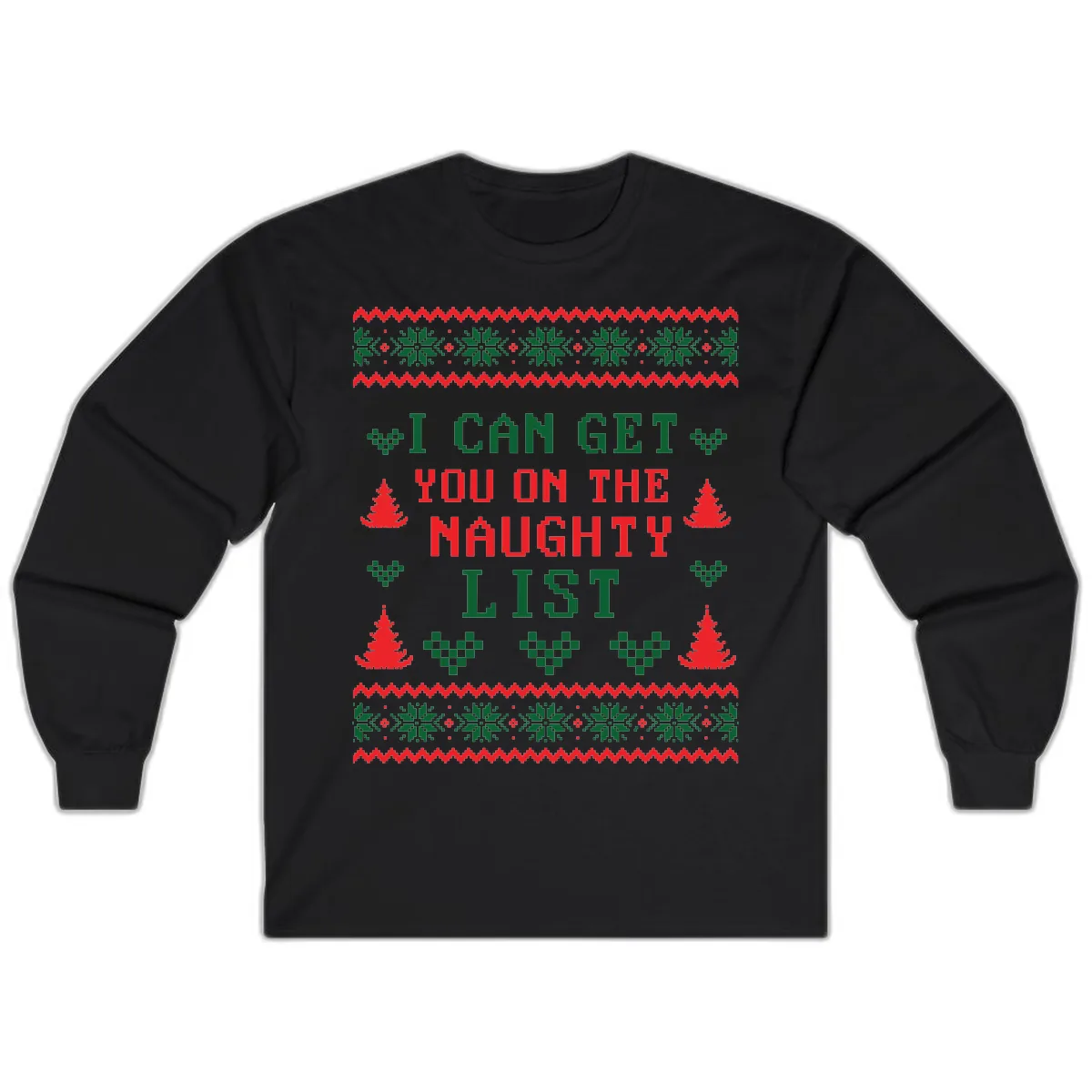 I Can Get You On The Naughty List Long Sleeve in Black