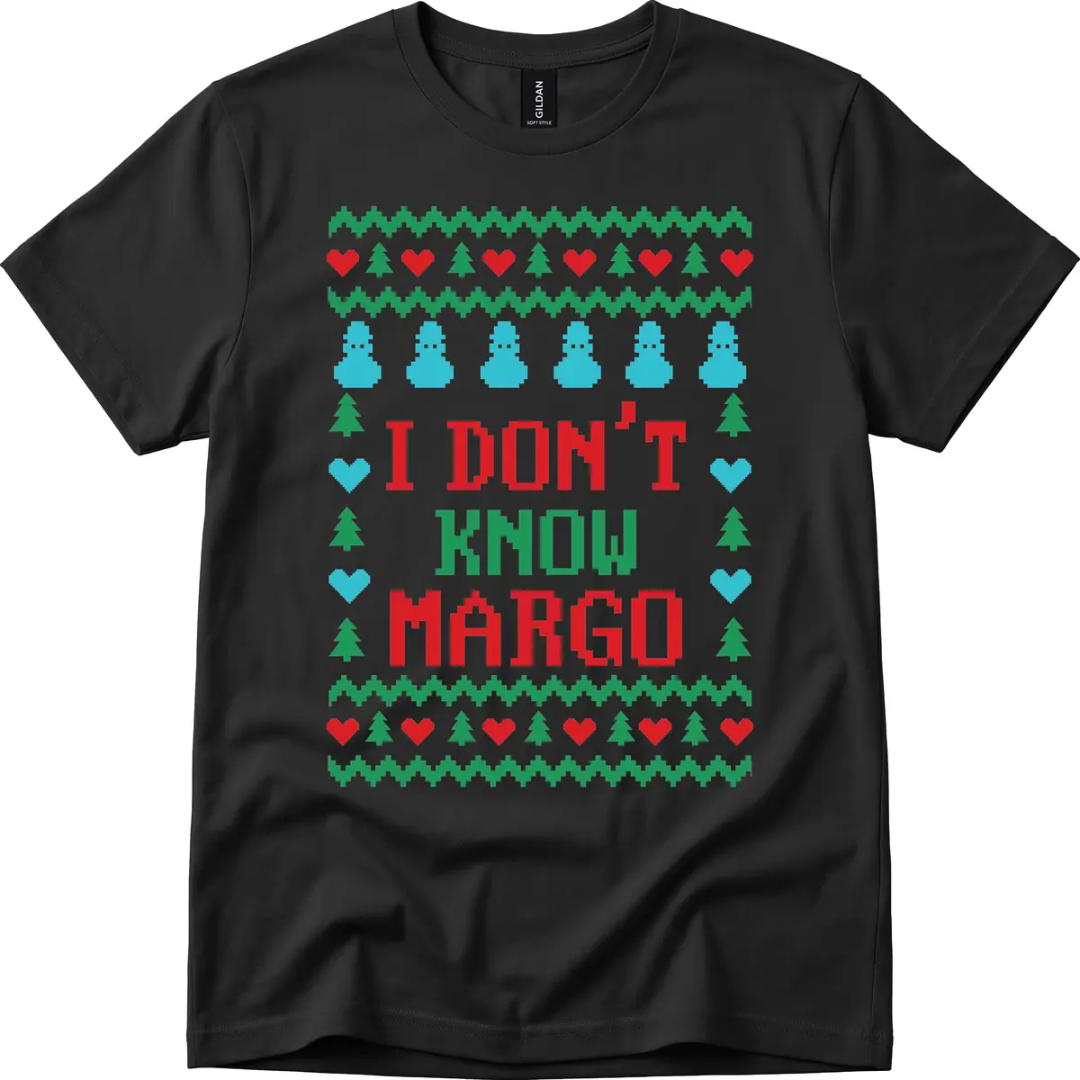 I Don't Know Margo Ugly Christmas Sweater T-Shirt in Black