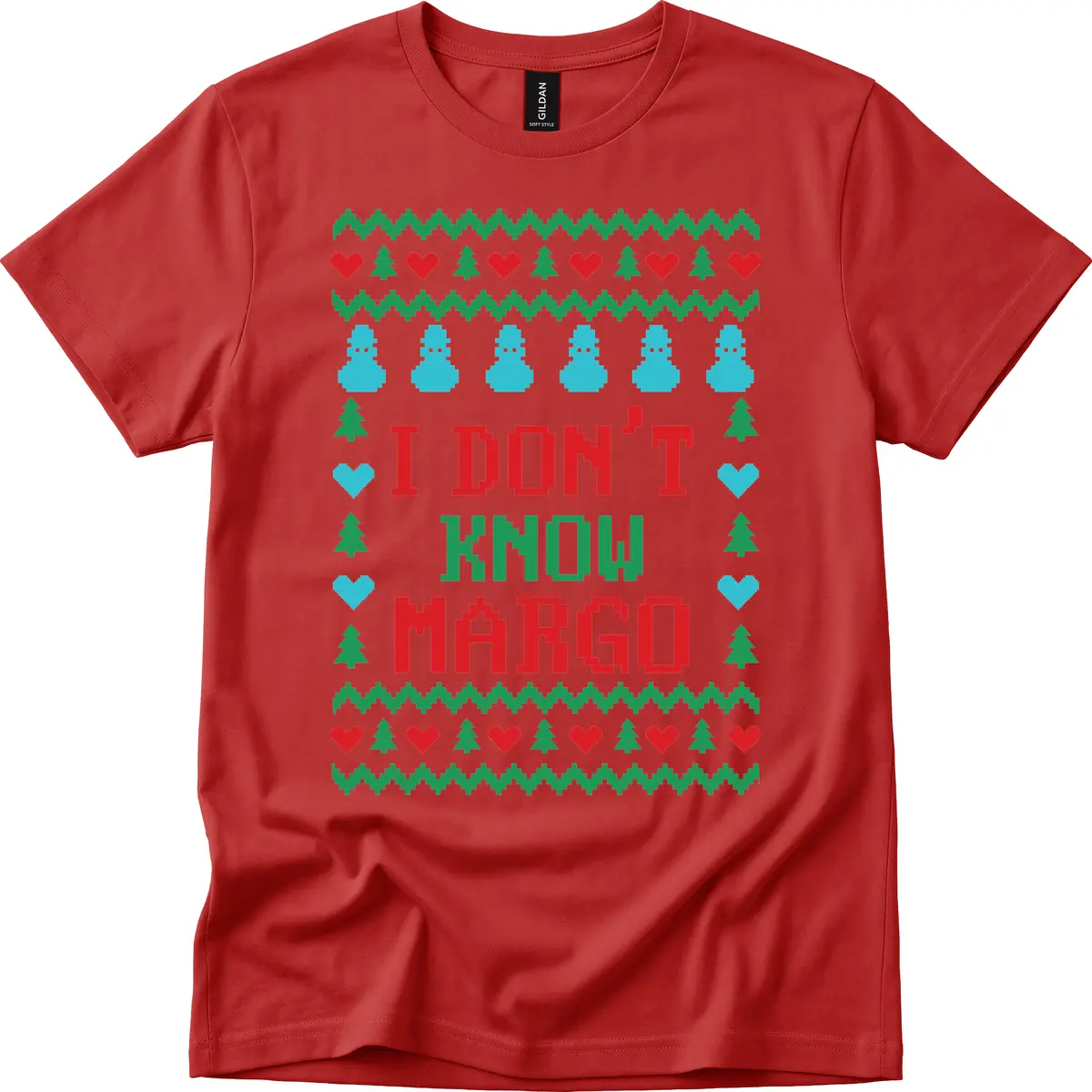 I Don't Know Margo Ugly Christmas Sweater T-Shirt in Red