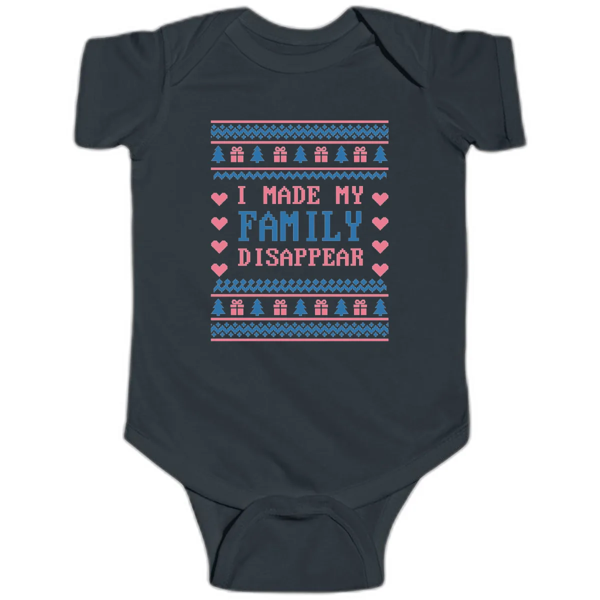 I Made My Family Disappear Baby Onesie in Black