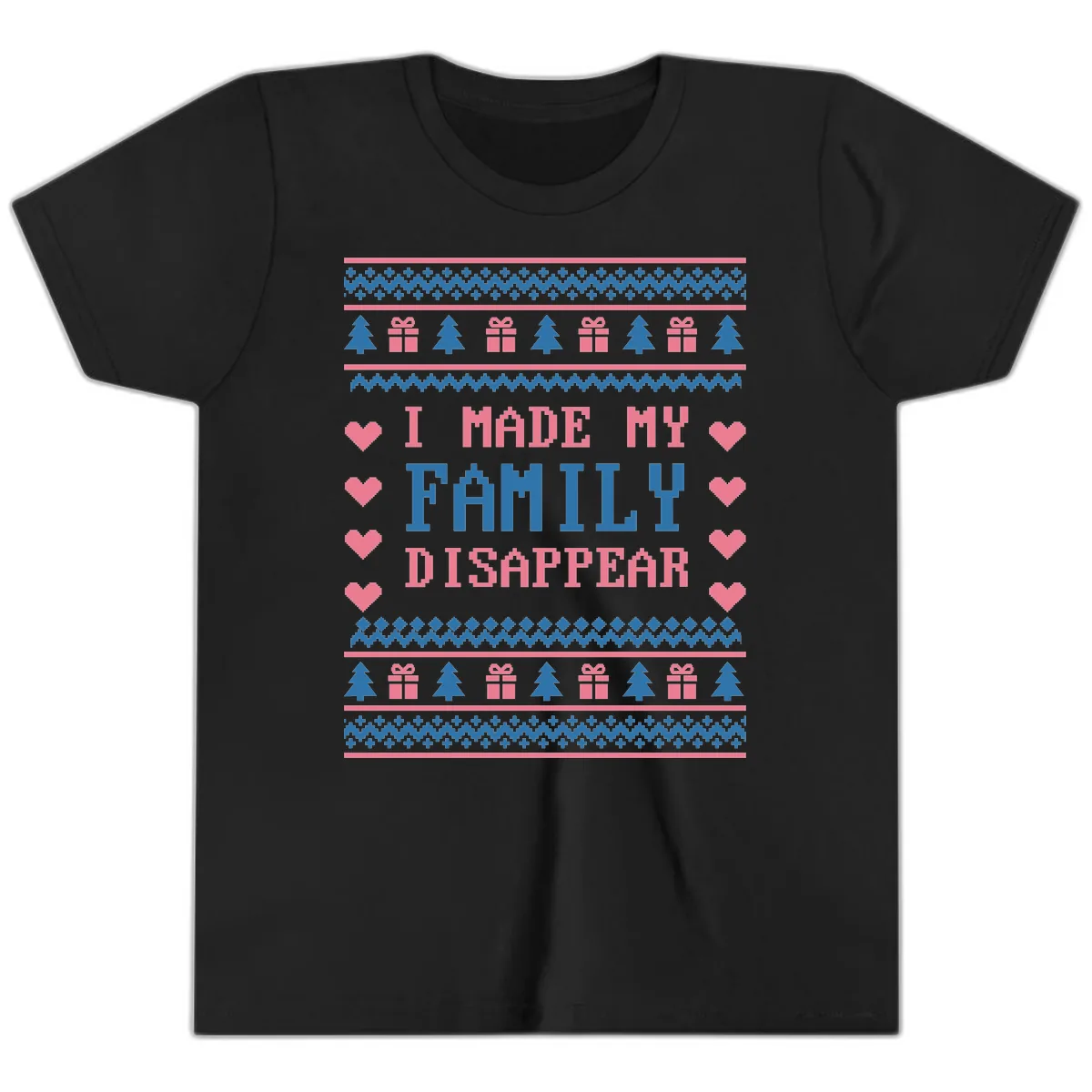 I Made My Family Disappear Youth T-Shirt in Black