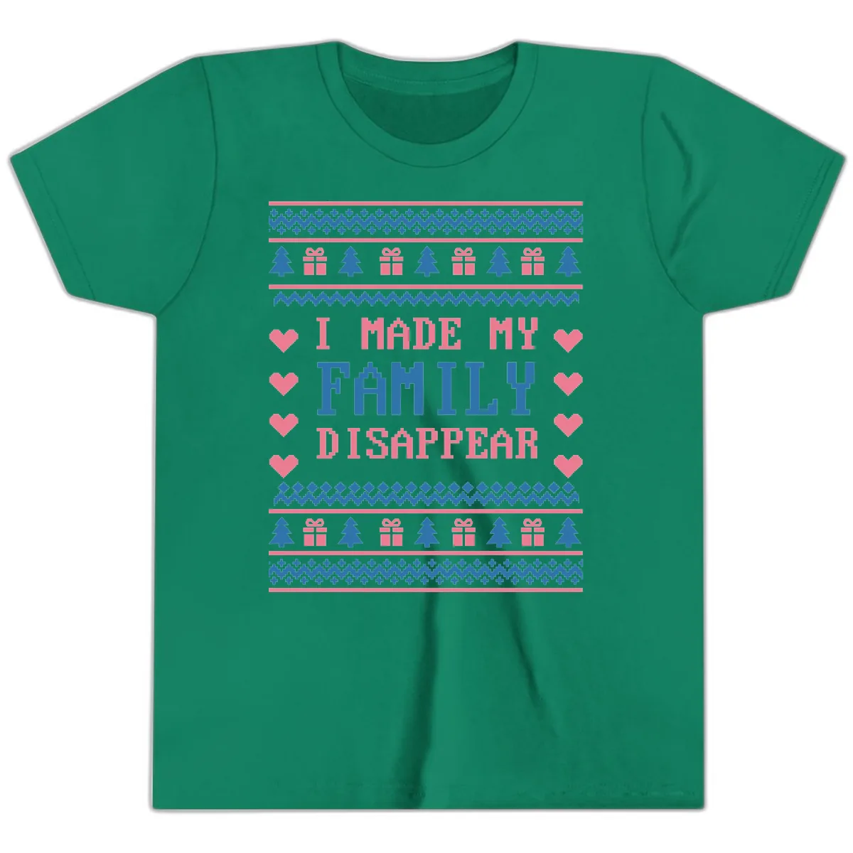 I Made My Family Disappear Youth T-Shirt in Kelly