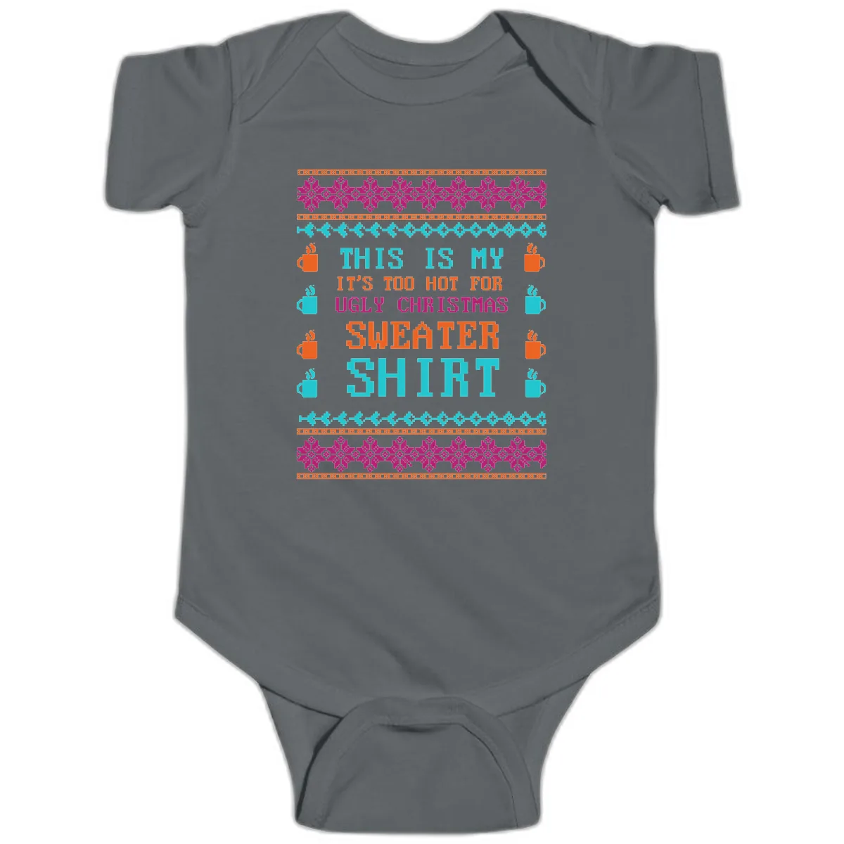 This Is My Sweater Shirt Baby Onesie in Charcoal