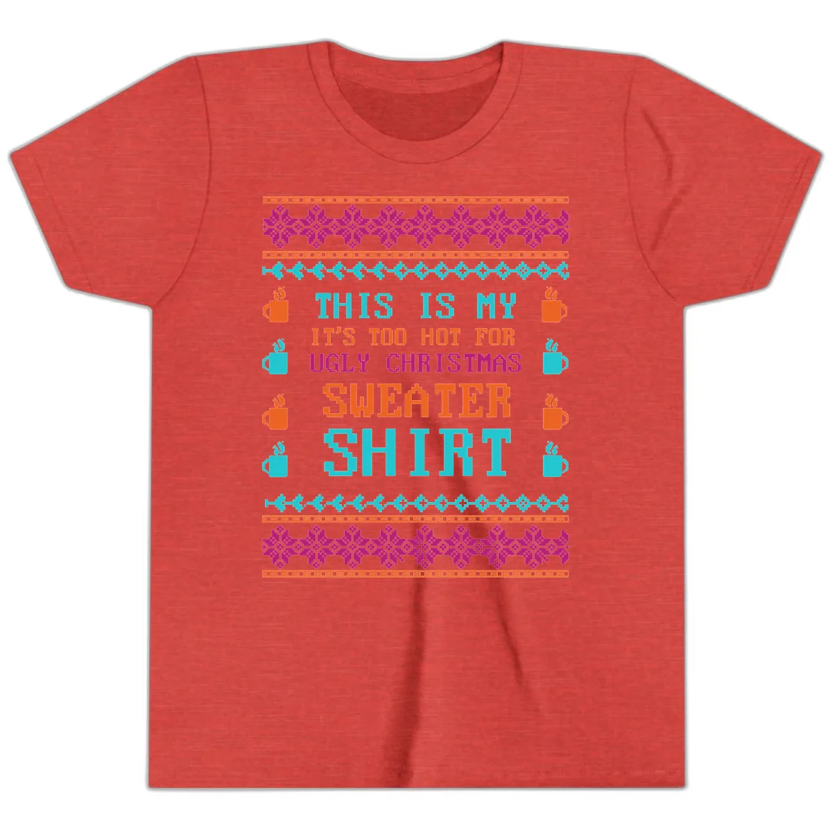This Is My Sweater Shirt Youth T-Shirt in Heather Red