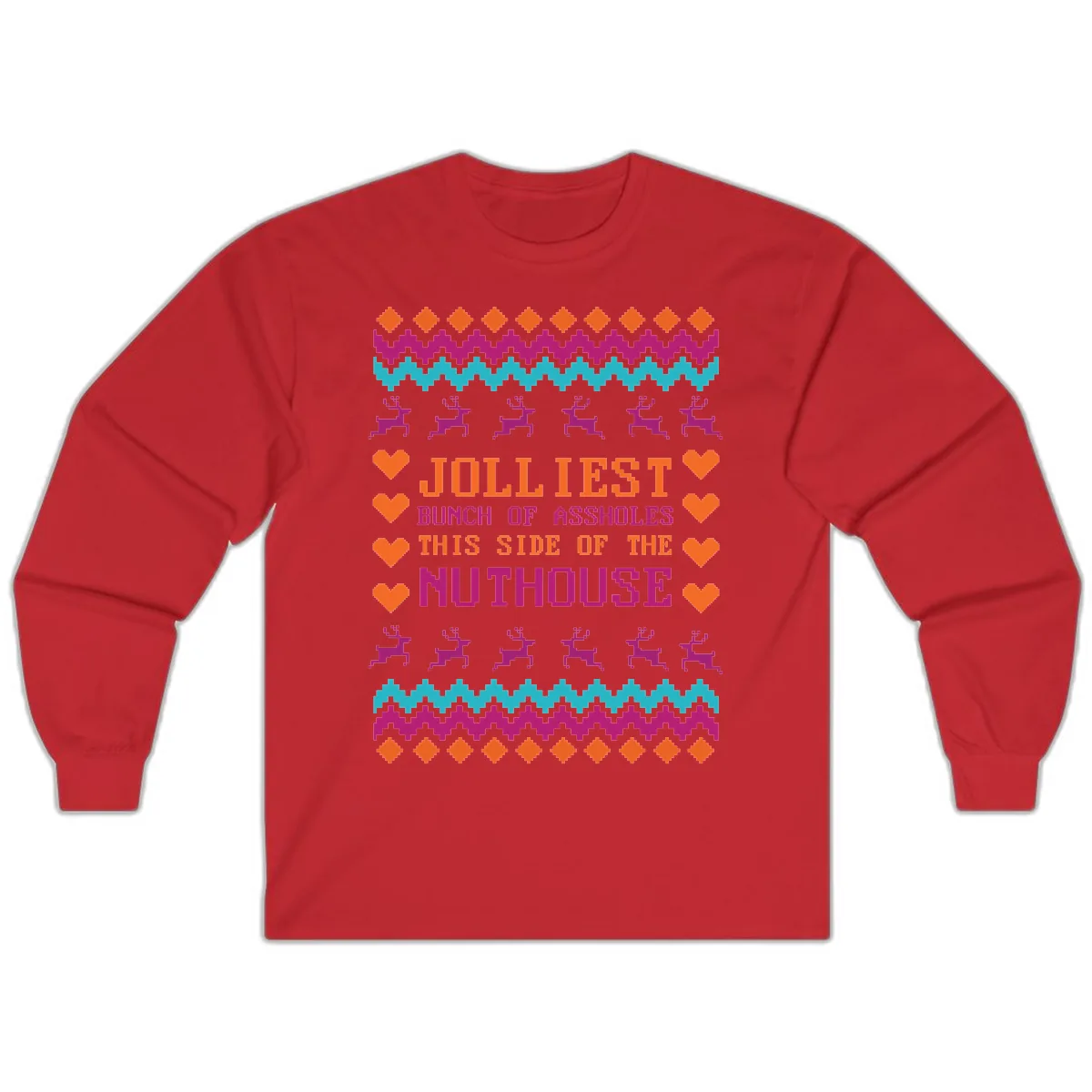 Jolliiest Bunch Of Assholes Long Sleeve in Red