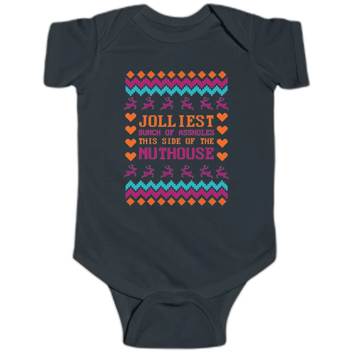 Jolliiest Bunch Of Assholes Baby Onesie in Black