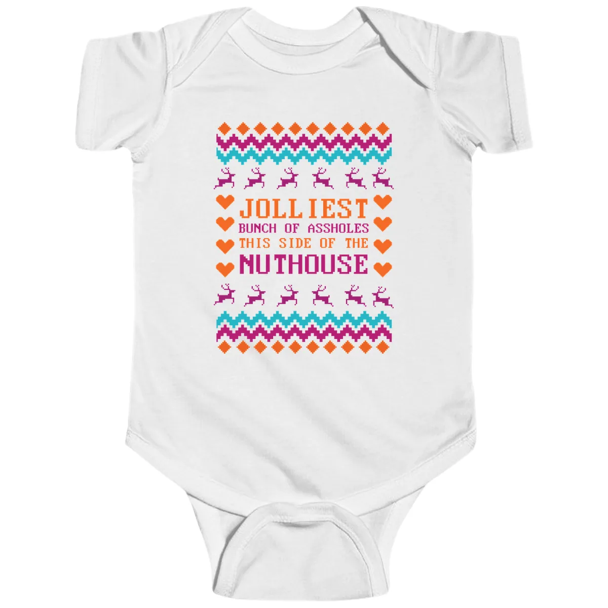 Jolliiest Bunch Of Assholes Baby Onesie in White