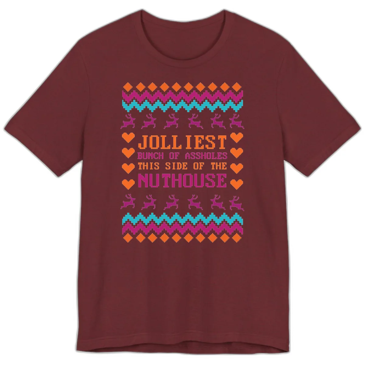 Jolliiest Bunch Of Assholes Premium T-Shirt in Heather Cardinal
