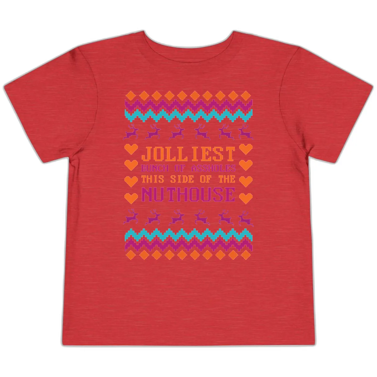 Jolliiest Bunch Of Assholes Toddler T-Shirt in Heather Red