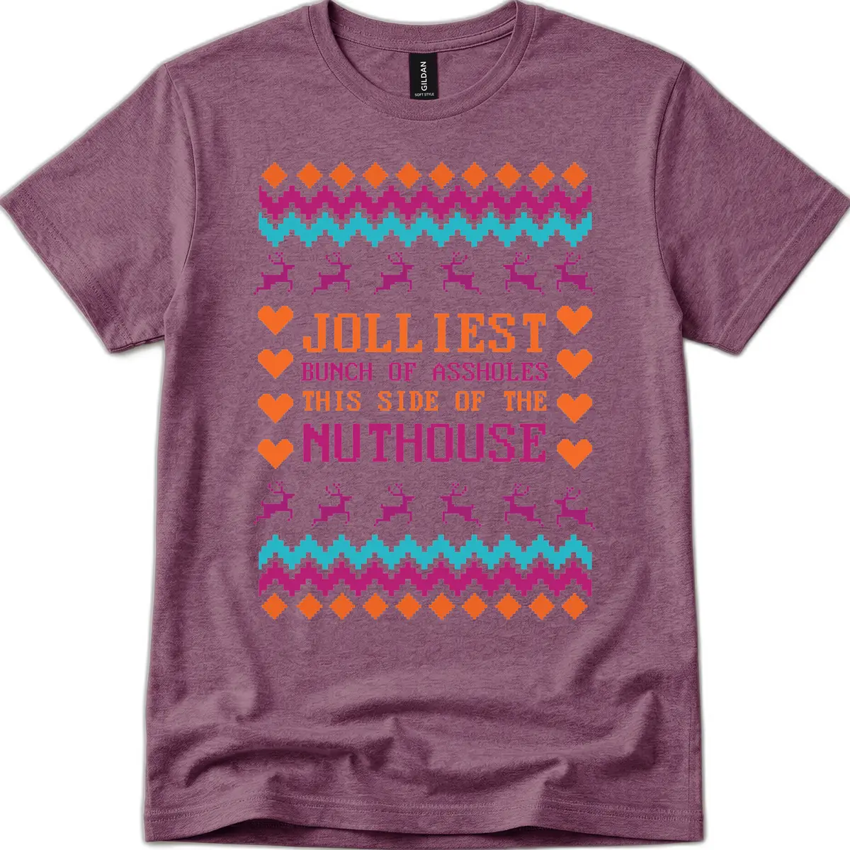 Jolliiest Bunch Of Assholes T-Shirt in Heather Maroon