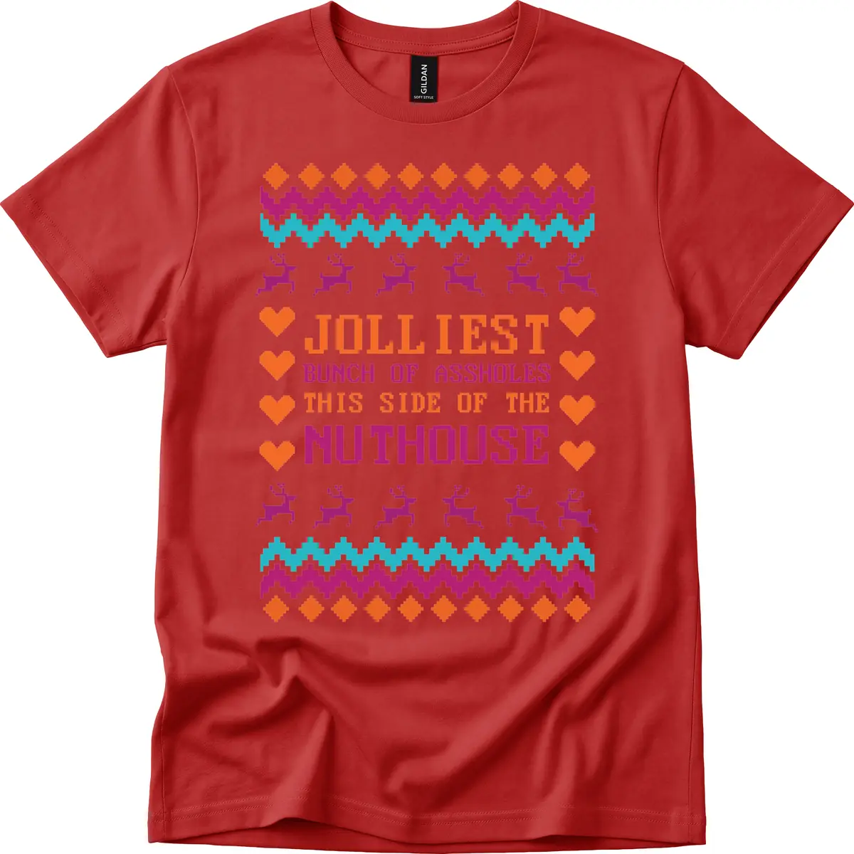 Jolliiest Bunch Of Assholes T-Shirt in Red