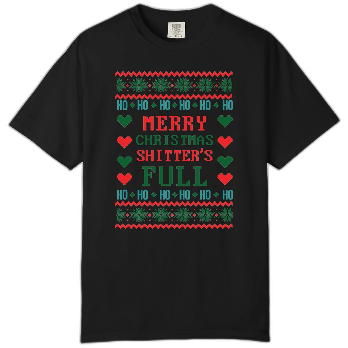 Merry Christmas Shitter's Full Ugly Sweater Comfort Color in Black