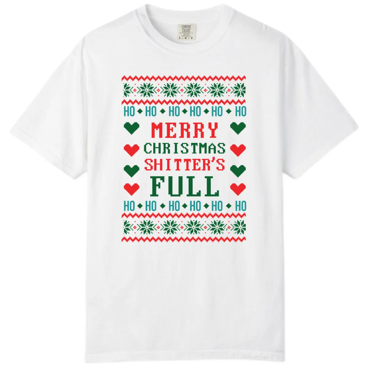 Merry Christmas Shitter's Full Ugly Sweater Comfort Color in White
