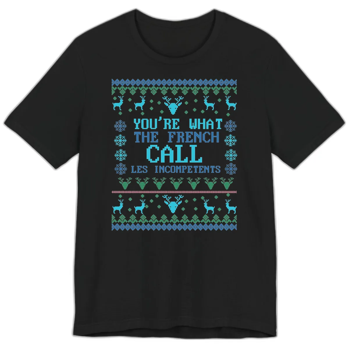 French Call Les Incompetents Ugly Sweater Premium T-Shirt in Black