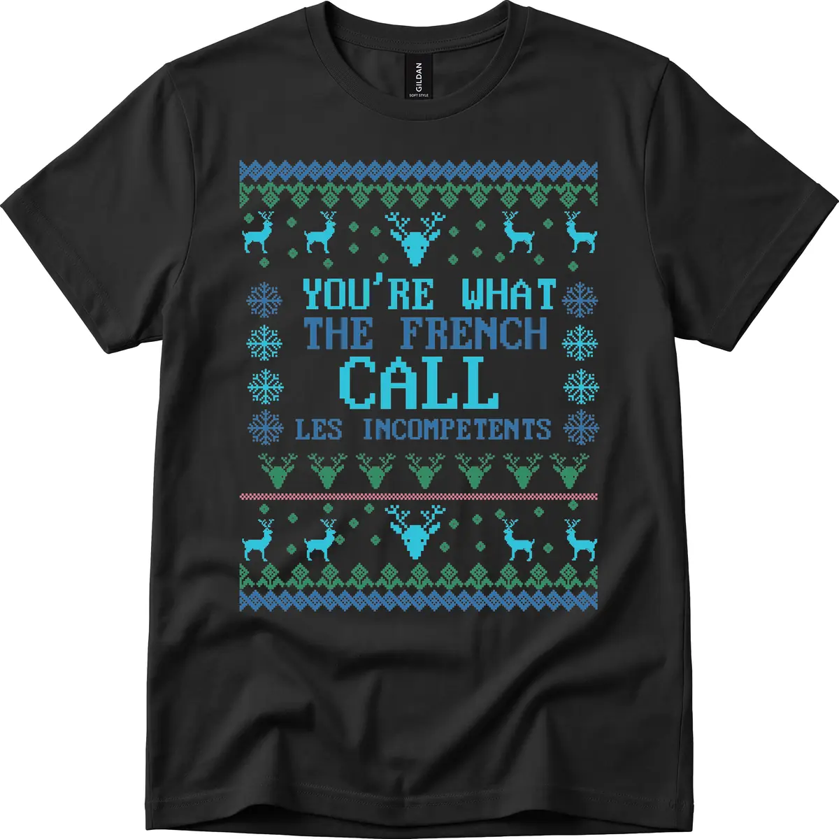 French Call Les Incompetents Ugly Sweater T-Shirt in Black