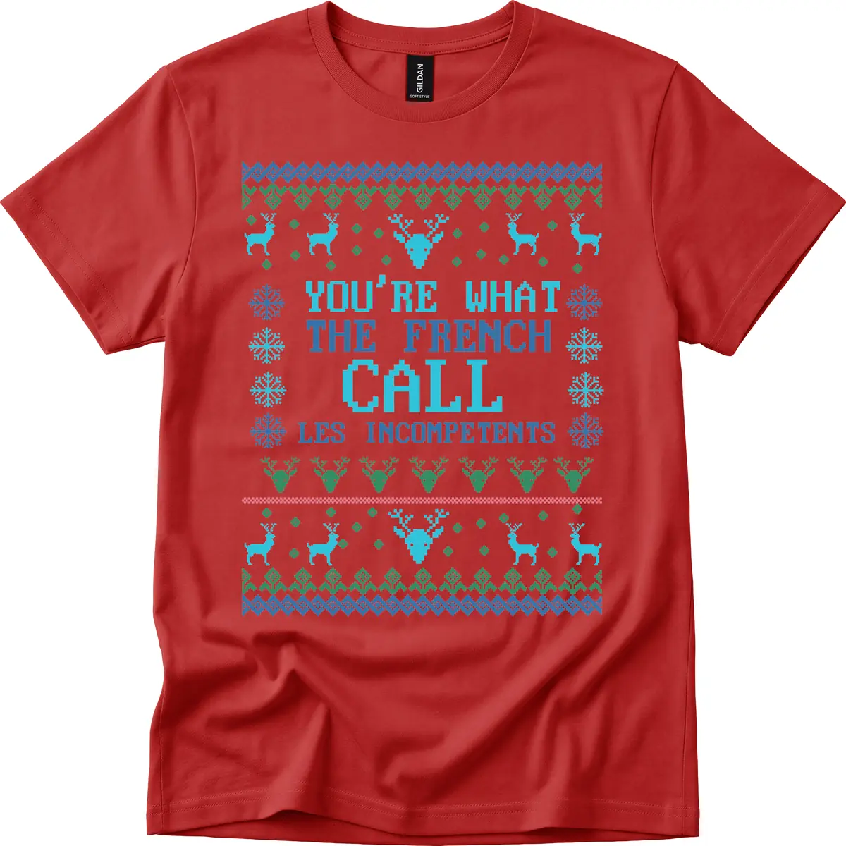 French Call Les Incompetents Ugly Sweater T-Shirt in Red