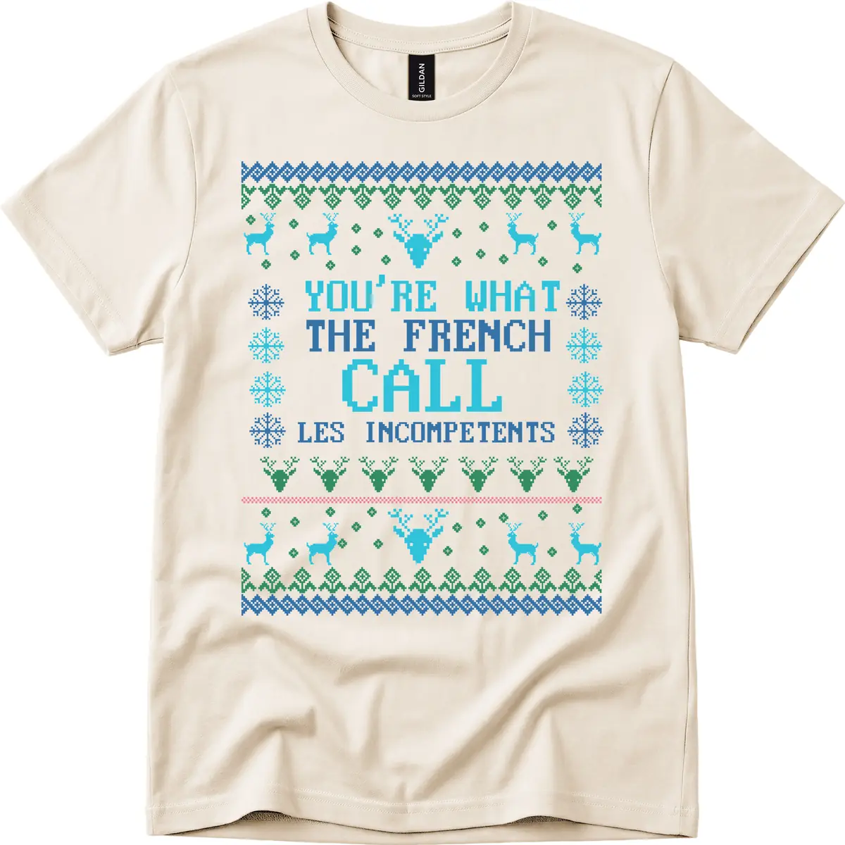 French Call Les Incompetents Ugly Sweater T-Shirt in Natural