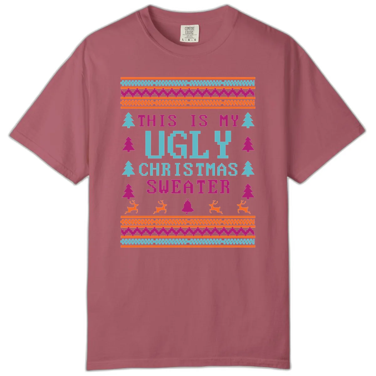 This Is My Ugly Christmas Sweater Comfort Color in Crimson