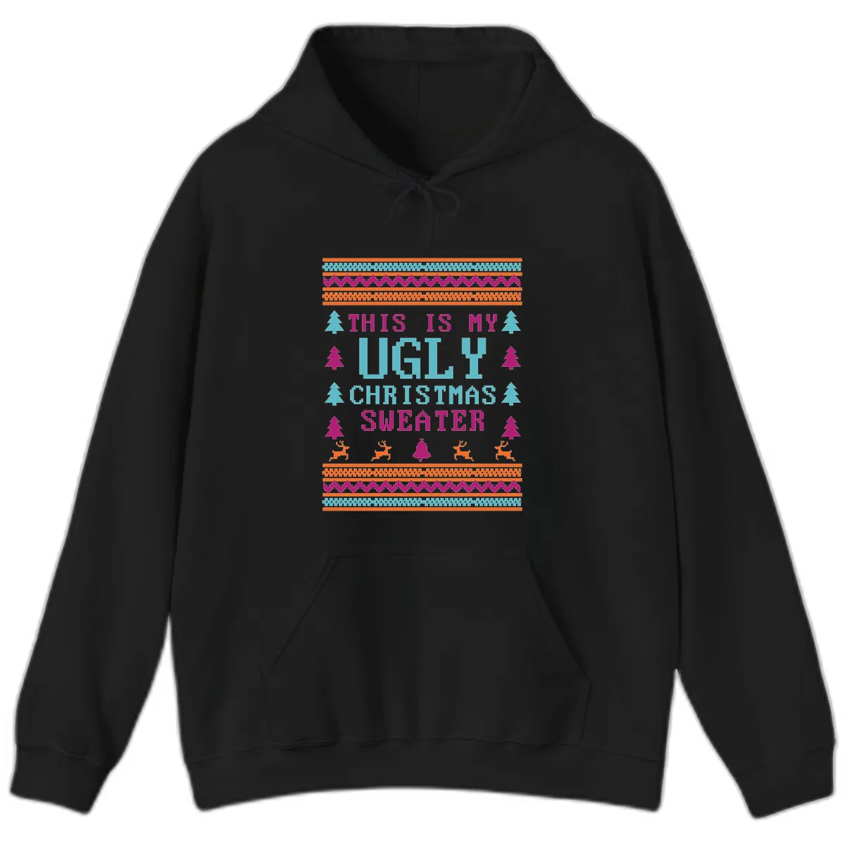 This Is My Ugly Christmas Sweater Hoodie in Black